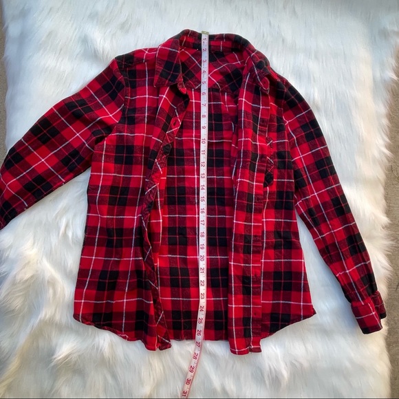 Forever 21 Let Your Heart Wonder Black Red Flannel - Picture 9 of 13